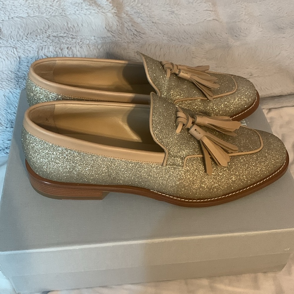MaxMara Colle gold sparkly loafer NIB $595
